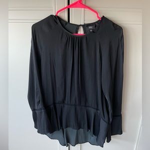 Black Satin Blouse XS